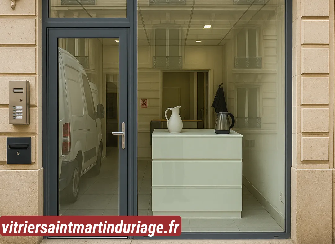 Façade vitrine de magasin en aluminium sur mesure à Saint-Martin-d'Uriage